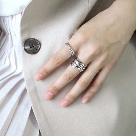 【シルバーアクセサリー】シンプル ひねり オープンリング  指輪 シルバー925 メンズ レディース ペア #13 #19 Kgf0501 (DCT-555608278400)