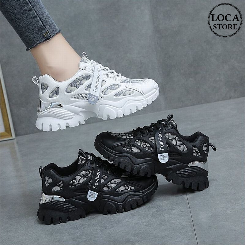 厚底 スニーカー レースアップ 5cm スポーツ 韓国ファッション