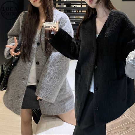 ノーカラー ショートコート フェイクウール ウールジャケット ウールコート アウター 起毛 ルーズ 長袖 レトロ 韓国ファッション レディース 大人可愛い DTC-748533273494