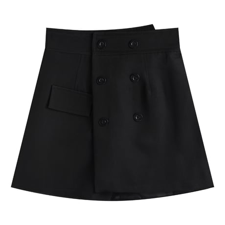 ショートパンツ スカート風 ダブルボタン ハイウエスト ショーパン 韓国ファッション レディース 大人可愛い ガーリー フェミニン DTC-655174488463