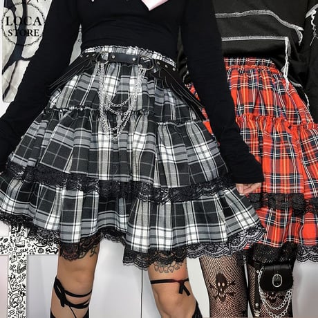 美品♪PEYTON PLACE】フリルスカート／オレンジ／大きめ 拐わ 