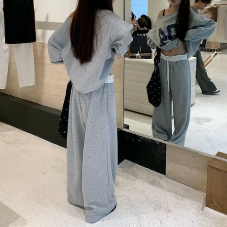 セットアップ 上下セット スウェット ナンバーロゴ トレーナー パンツ オーバーサイズ 長袖 レトロ 韓国ファッション レディース 大人可愛い ガーリー カジュアル DTC-819529018954