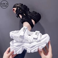 厚底 スポーツサンダル 22.5～24.5cm プラットフォーム サンダル スポサン ベルクロ 厚底サンダル 美脚 脚長 カジュアル 韓国ファッション レディース DTC-642951906584