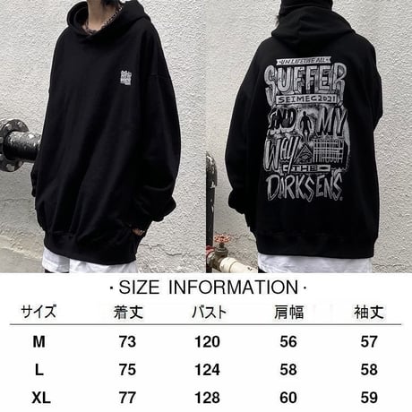 ユニセックス パーカー プルオーバー バックプリント 裏起毛 プラスベルベット オーバーサイズ 韓国ファッション メンズ レディース カジュアル ストリート系 DTC-660142335806