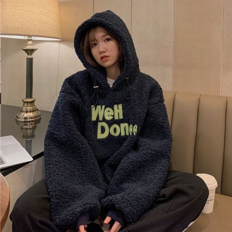 ボアパーカー もこもこ プルオーバー 暖かい ボア パーカー 防寒 長袖 ゆったり 韓国ファッション レディース 大人可愛い ガーリー フェミニン カジュアル DTC-662156047894