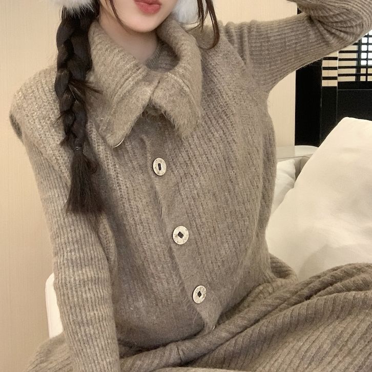 セットアップ ニット 3点セット ベスト ニットセーター ワイドパンツ 
