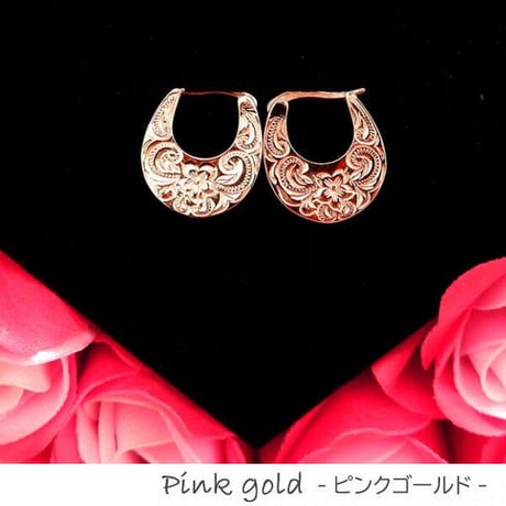 ハワイアンジュエリー ピアス 片耳用 クラシカル プルメリア メンズ レディース 金属アレルギー対応 サージカルステンレス PVD シルバー ゴールド ピンクゴールド インスタ ges8258