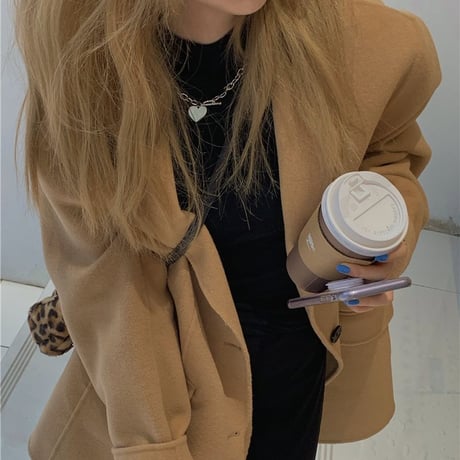 チェスターコート ウールコート フェイクウール シングルブレスト アウター コート 暖かい 長袖 ルーズ レトロ 韓国ファッション レディース 大人可愛い ガーリー DTC-656403964485