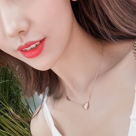 ネックレス レディース ハート ピンクシルバー ラブフォーエバー520 金属アレルギー対応 チタン ステンレス シンプル ペンダント 人気 ジュエリー (DTC-571926919917)