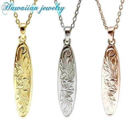 【ハワイアンジュエリー / HawaiianJewelry】 ミドルサイズ サーフボードネックレス 金属アレルギー対応 レディース メンズ サージカルステンレス 刻印可能商品 (gps8903)