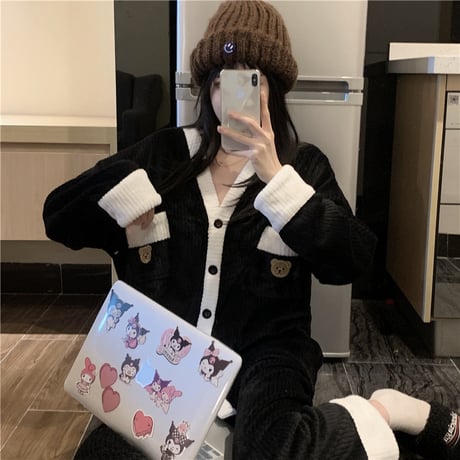 ルームウェア パジャマ セットアップ 上下セット クマちゃん フリース 厚手 部屋着 寝間着 大人可愛い ガーリー DTC-665764771878