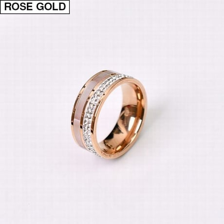リング レディース 金属アレルギー対応 イエローゴールド ローズゴールド チタンスチール ステンレス CZ 指輪 キラキラ アクセサリー DTC-597070310491