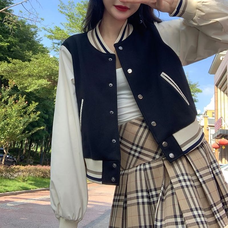 ロンハーマン 異素材 ウール スタジャン ショート ブルゾン ワンピースに スタジャン ショート丈 ブルゾン ライトアウター ジャンパー