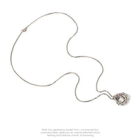 3つ輪 輪っか ネックレス ロングチェーン 韓国アクセサリー ペンダント リング 合金 メッキ アクセサリー ジュエリー DTC-562576983808