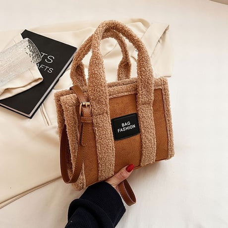 2wayバッグ ボアバッグ ショルダーバッグ ハンドバッグ もこもこ スクエア ミニバッグ 肩掛け 斜め掛け 鞄 レトロ 韓国ファッション レディース DTC-687315568190