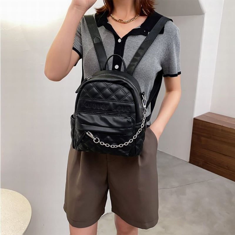 2カラー】 バックパック ミニバッグ チェーン付き リュック 2カラー】 バックパック ミニバッグ チェーン付き リュック