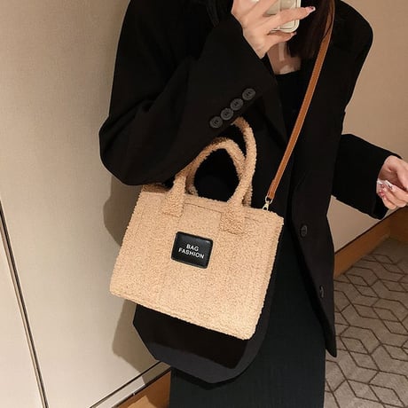 2wayバッグ ボアバッグ ショルダーバッグ ハンドバッグ もこもこ スクエア ミニバッグ 肩掛け 斜め掛け 鞄 レトロ 韓国ファッション レディース DTC-687315568190