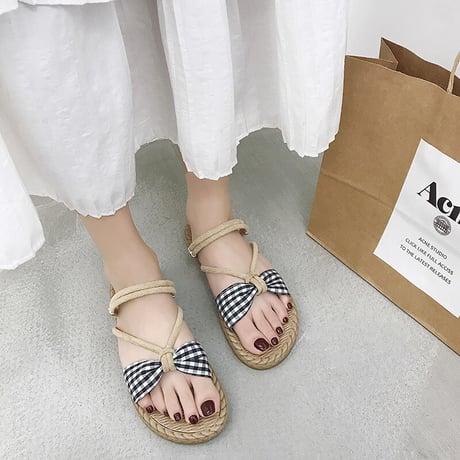 2WAY ストラップ サンダル フラットサンダル フラットボトム 韓国ファッション レディース ぺたんこサンダル ローマンシューズ 痛くない かわいい 靴 歩きやすい 592034139362