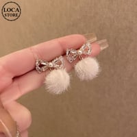 ピアス 両耳用 ボンボン リボン スタッドピアス アクセサリー 合金 シルバー925 ジュエリー DTC-664014293636