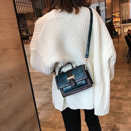 2Wayバッグ スクエアバッグ ハンドバッグ ショルダーバッグ レトロハードミニ 肩掛け ブラウン ワインレッド ブルー ブラック 韓国ファッション レディース DCT-579240437595