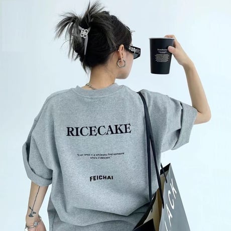 ユニセックス Tシャツ ワンポイント バックプリント 半袖 ドロップショルダー トップス 半袖 シンプル ルーズ レトロ ストリートファッション カジュアル DTCA-780897175300