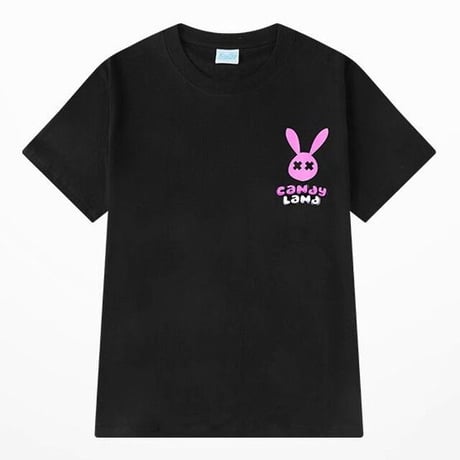 ユニセックス Tシャツ CandyLand ウサギ ラビット 半袖 オーバーサイズ カジュアル 韓国ファッション メンズ レディース 韓国ストリートファッション DTC-621904503716