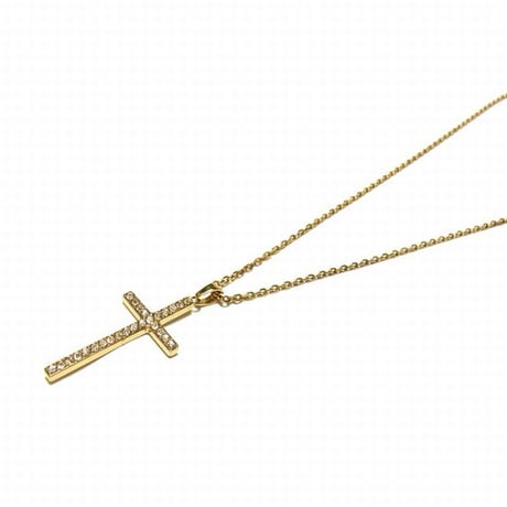 ※数量限定※ ネックレス クロス モチーフ チェーン付 金属アレルギー対応 サージカル ステンレス キュービックジルコニア インスタ (chsp01)
