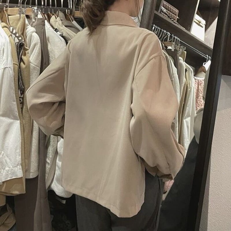 ARCHIVIO 長袖アウタートップス tiptop+pocket ティップトッププラスポケット / ライン衿ジップ