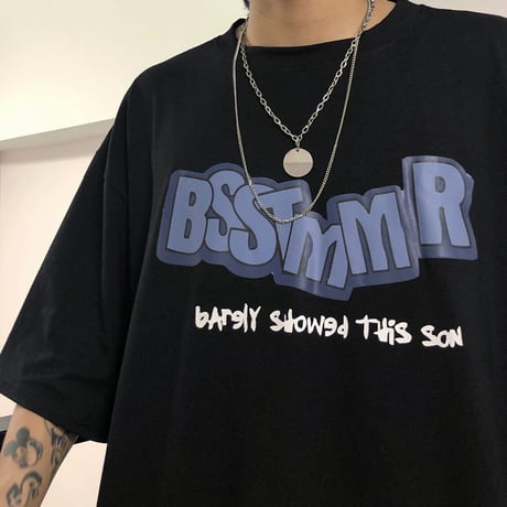 Tシャツ 半袖 メンズ レディース ユニセックス ラウンドネック 英字 プリント オーバーサイズ 大きいサイズ ルーズ ストリート TBN-615433839019