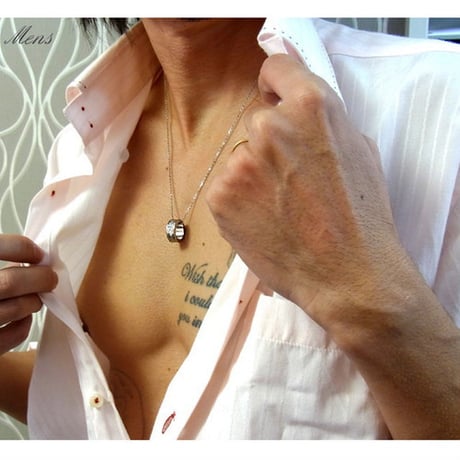 【ハワイアンジュエリー / HawaiianJewelry】 SMALLリングネックレス/ペンダント カレイキニスクロール プルメリア マイレ (gps8872)