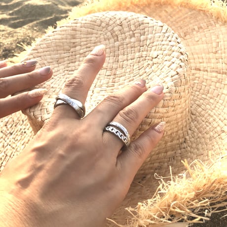 【HAWAIIANJEWELRY / ハワイアンジュエリー】 リング 指輪 ペアリング リバーシブル 2WAY チェーン ステンレス ノンアレルギー K14コーティング ハワジュ (grs8654)