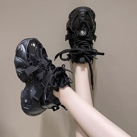 厚底スニーカー グリッター 22.0～24.5cm ラメ 厚底 ダッドスニーカー スニーカー ダッドシューズ スポーツ カジュアル 韓国ファッション レディース DTC-734896092511