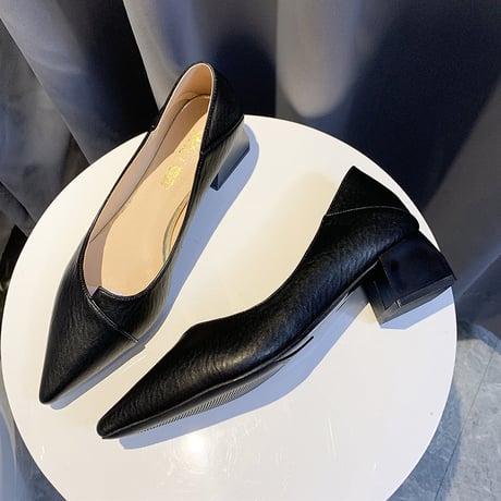 パンプス チャンキーヒール バブーシュ スクエアトゥ 韓国ファッション レディース 潰し履き 歩きやすい DTC-599533235253