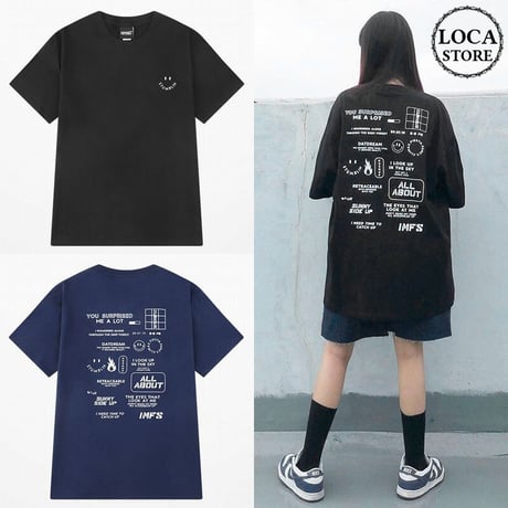 ユニセックス Tシャツ 半袖 メンズ レディース ラウンドネック シンプル バックプリント オーバーサイズ 大きいサイズ ルーズ ストリート TBN-623397987212