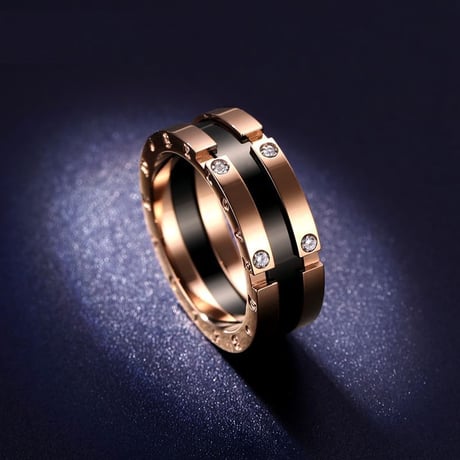 リング 指輪 金属アレルギー対応 韓国アクセサリー レディース メンズ ローズゴールド チタン DTC-559650724891