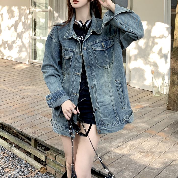 オーバーサイズ デニムジャケット Gジャン ライトアウター デニム  