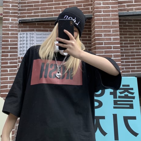 ユニセックス tシャツ レタープリント コットン オーバーサイズ 韓国ファッション メンズ レディース トップス ゆったり カジュアル ストリートファッション DTC-638898835596