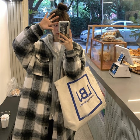 チェック柄 ロングコート ウールコート ルーズ 韓国ファッション レディース コート ゆったり カジュアル レトロ 大人カジュアル 大人可愛い ストリート系 DTC-635235027557