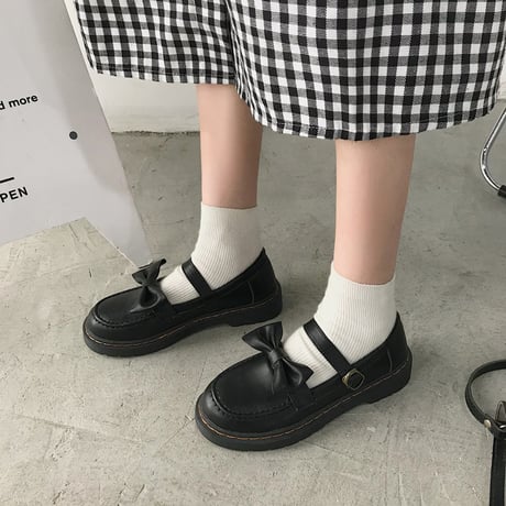 ローファー 22.5～24.5cm 取り外し可能 リボン ベルト ストラップ 靴 フラットシューズ ローヒール 歩きやすい 韓国ファッション レディース かわいい DTC-625604002955