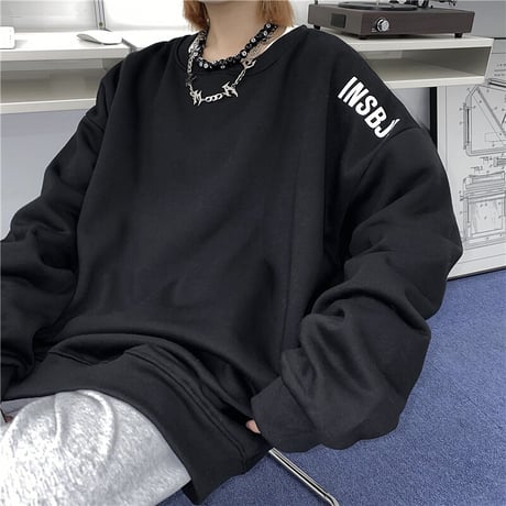 ユニセックス トレーナー プルオーバー 裏起毛 長袖 スウェット クルーネック オーバーサイズ 韓国ファッション メンズ レディース カジュアル ストリート系 DTC-660948217951