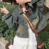 デニムジャケット バックレースアップ ショート丈 編み上げ ウォッシュ加工 Gジャン デニム レトロ 韓国ファッション レディース 大人可愛い ガーリー カジュアル DTC-770927372364