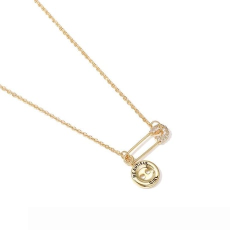 スターリングシルバー ネックレス レディース セーフティーピン 安全ピン シルバー925 チェーン付 シンプル アクセサリー (DTC-586920995424)
