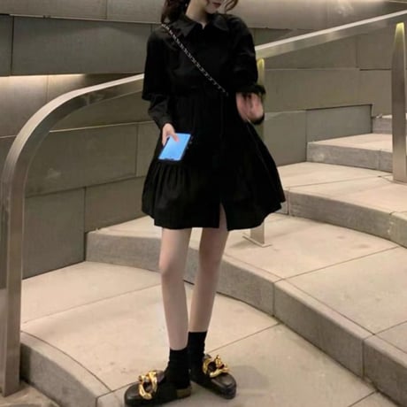 ティアード シャツワンピース フリル 薄手 Aライン フレア ミニワンピース チュニック ロングシャツブラウス レトロ 大人可愛い ガーリー DTCA-770495295853