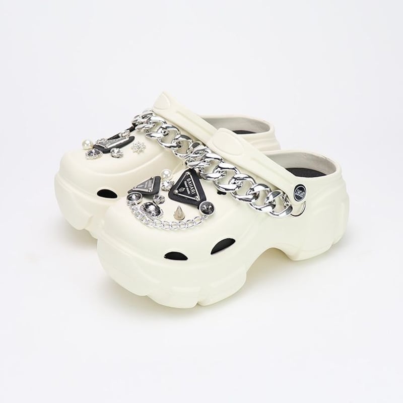 2way 厚底 サンダル 22.0~25.0cm ビジュー チェーン スリッパ 2way 厚底 サンダル 22.0~25.0cm ビジュー チェーン スリッパ