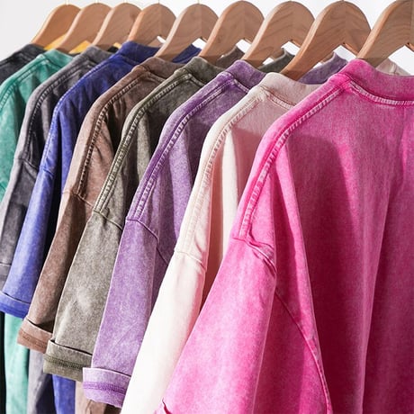 ユニセックス ヴィンテージ風 tシャツ ウォッシュ加工 オーバーサイズ ドロップショルダー ルーズ 無地 レトロ カジュアル ストリート系男子 ストリート系女子 DTCA-786974473888