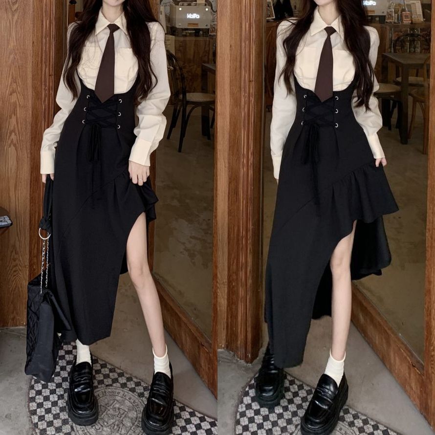 セットアップ 2点セット ネクタイ付き ブラウス ジャンパースカート