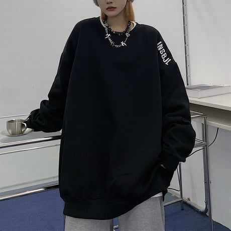 ユニセックス トレーナー プルオーバー 裏起毛 長袖 スウェット クルーネック オーバーサイズ 韓国ファッション メンズ レディース カジュアル ストリート系 DTC-660948217951
