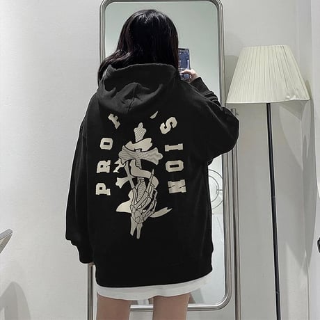 ユニセックス プルオーバー パーカー クロス スケルトン オーバーサイズ 長袖 カジュアル 韓国ファッション メンズ レディース ストリート系ファッション DTC-DTC-693750537939