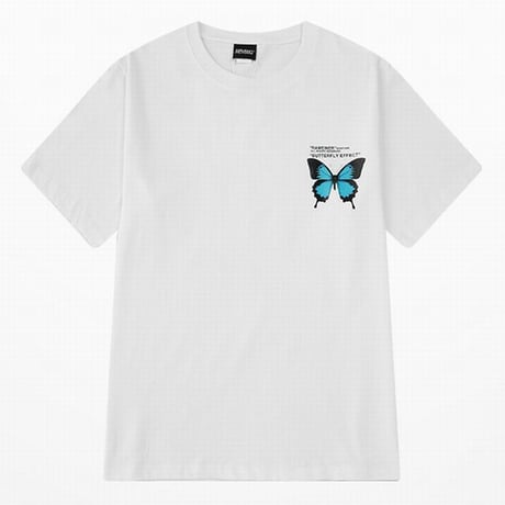 【2カラー】 ユニセックス Tシャツ 半袖 バタフライ 蝶 オーバーサイズ 大きめ カジュアル 韓国ファッション メンズ レディース 韓国ストリートファッション DTC-616202082800