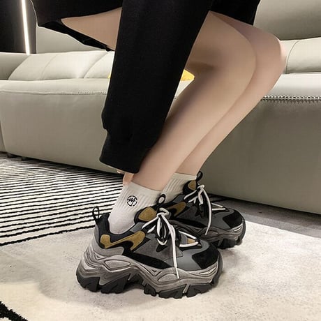 ダットスニーカー 厚底 22.5～25.0cm 厚底スニーカー スニーカー カジュアル スポーツ 韓国ファッション レディース シューズ DTC-665976007645